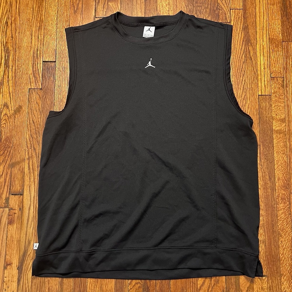 Jordan Basketball Performance Sleeveless Training Shirt Black Y2K Tank Size XXL